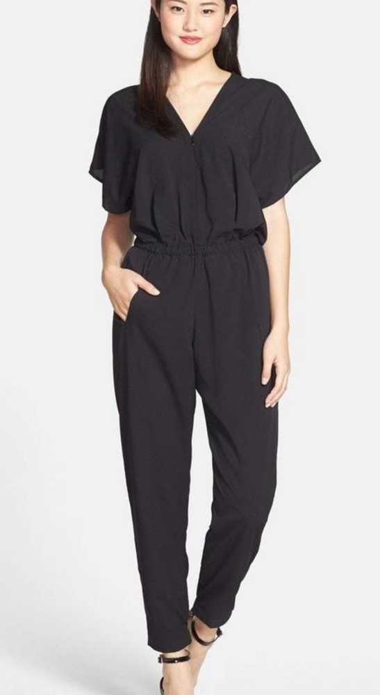 Black Kimona sleeves jumpsuit.